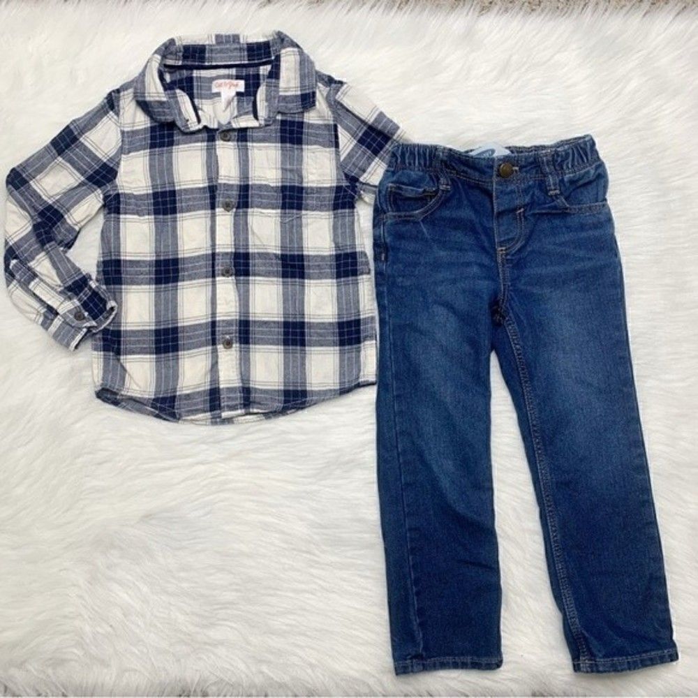 4T Kids Boy Long Sleeves Button Down Shirt & Pants Set - Picture 5 of 5